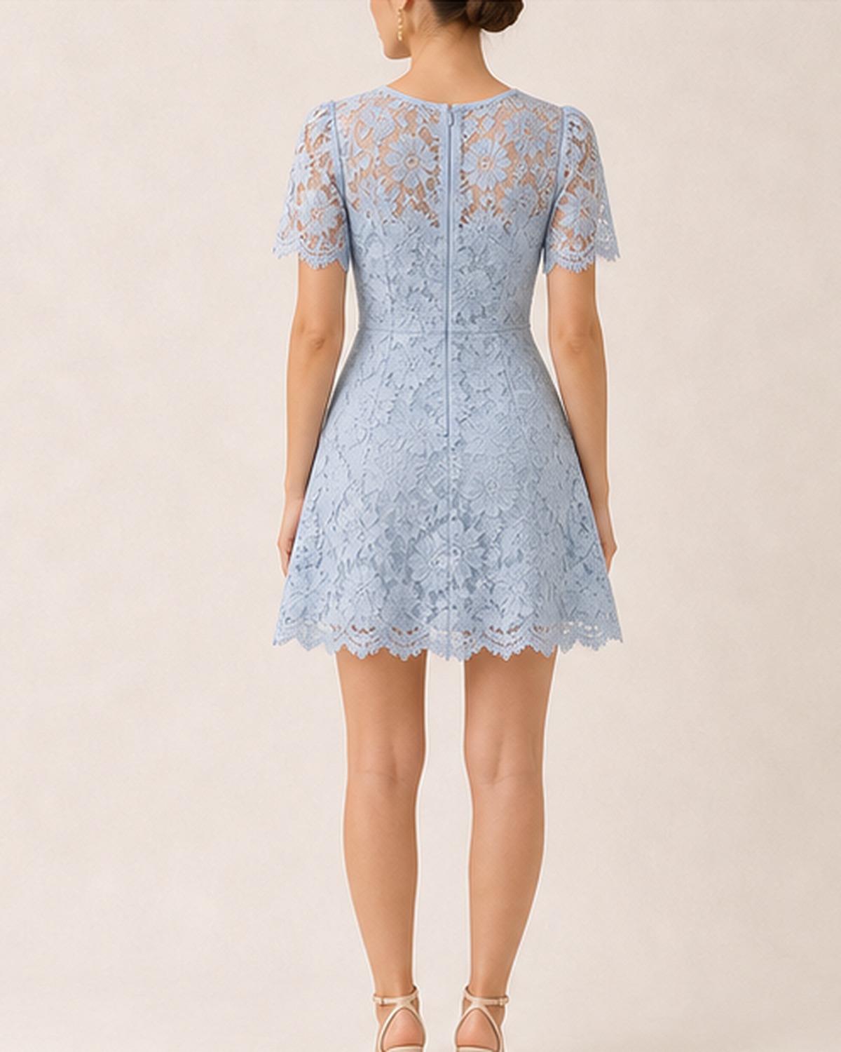 Elise Blue Lace Mini Dress