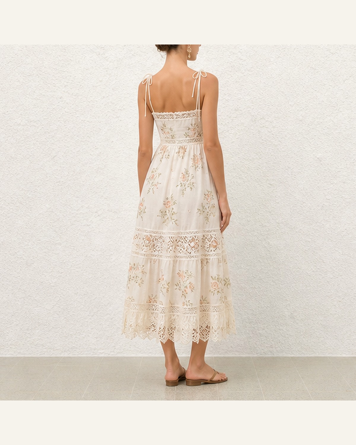 Elodie Ivory Lace Panel Slip Dress