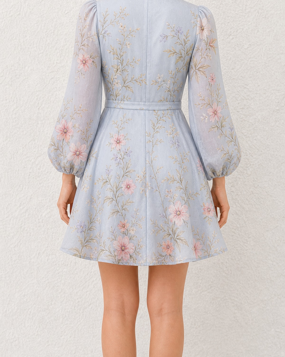 Lavande Floral Button Mini Dress