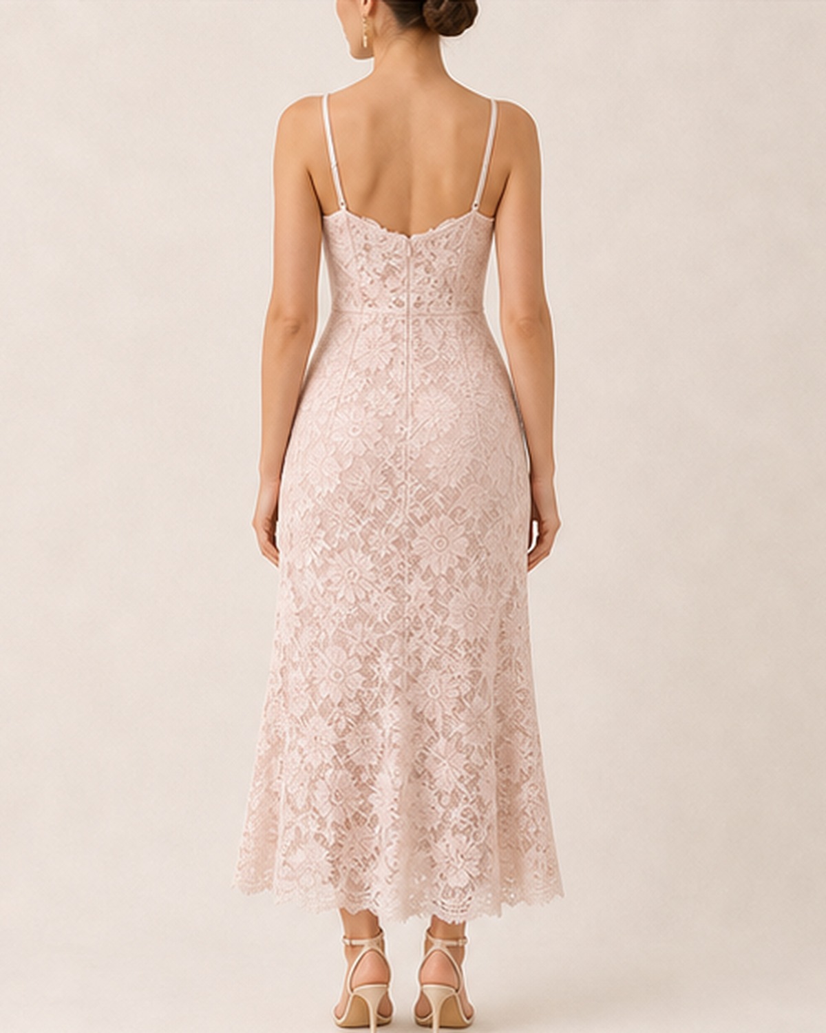 Maelle Blush Lace Slip Dress