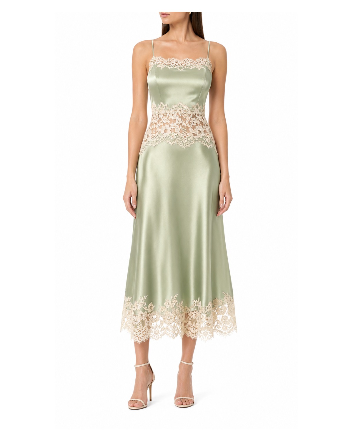 Sienna Sage Lace Satin Dress