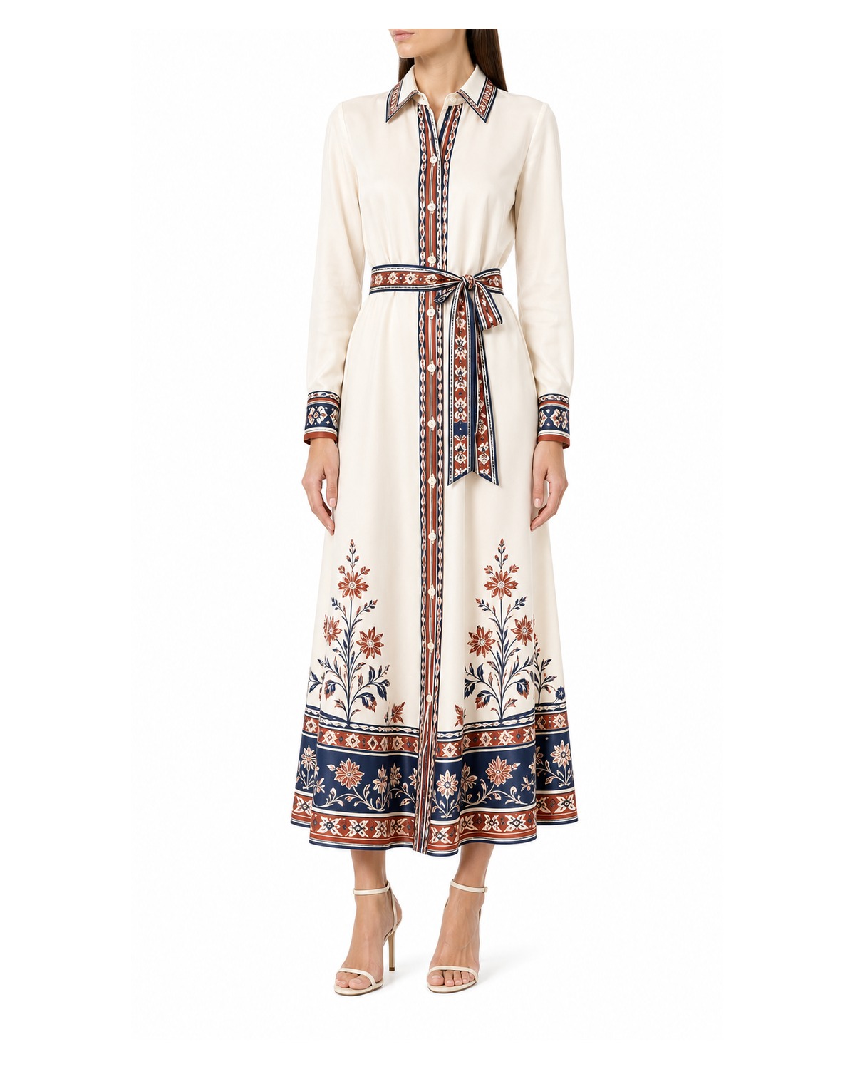 Viola Scarf Placement Shirt Dress